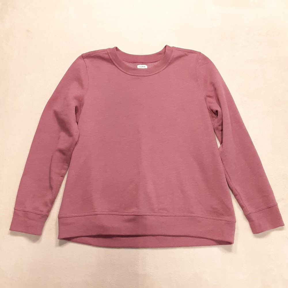 L.L Bean Women's Mauve/Rosewood Crewneck Sweatshirt Large Reg. Fleece ID#510769